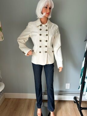 Tyler Boe Women's Double-Breasted Cream Jacket